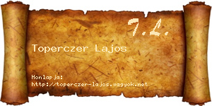 Toperczer Lajos névjegykártya